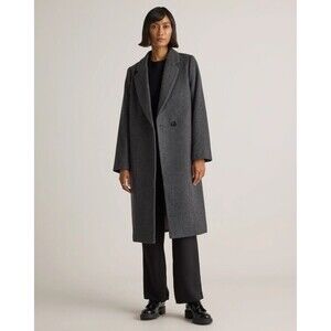 Quince Dark Gray Wool-Blend Pea Coat